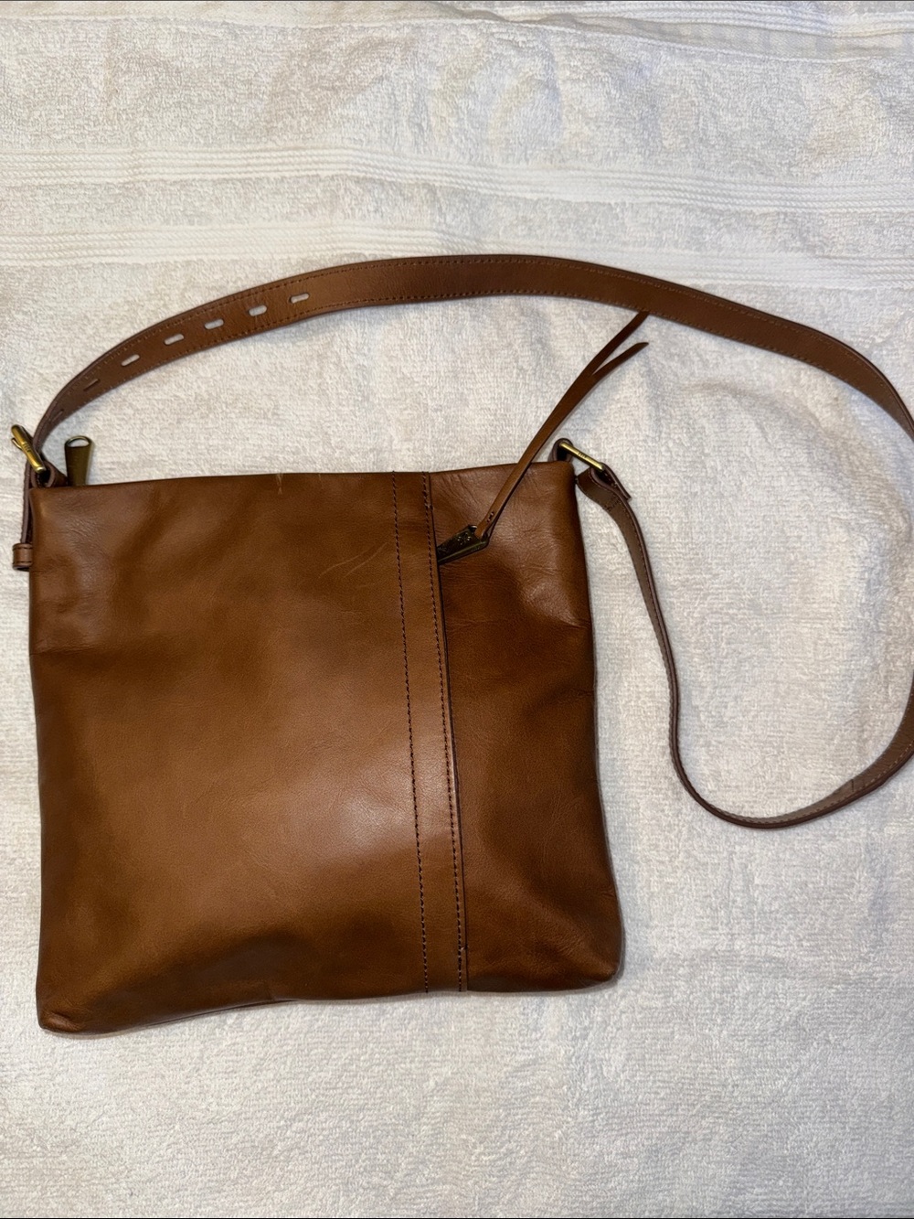 HOBO Drifter Brown Leather Messenger Crossbody